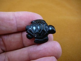 (Y-TUR-SE-500) Little Baby 1&quot; Sea Turtle Black Onyx Figurine Gemstone Turtles - £6.88 GBP