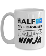 Civil Engineer Coffee Mug - 15 oz Funny Tea Cup For Office Friends Co-Workers  - £11.94 GBP
