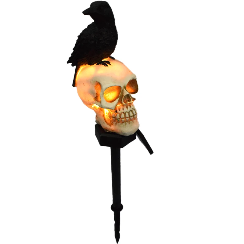  Solar  Light Outdoor Skeleton Ghost Lamp with Crow Waterproof Horror Lantern Fo - £59.65 GBP