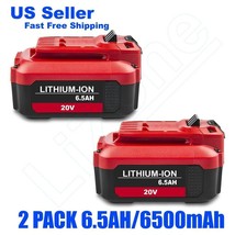 Lizone 2 Pack 6.5Ah High Capacity for CRAFTSMAN 20V 5.0Ah V20 Battery CMCB205 - $92.99
