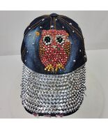 Vintage OWL Distressed Bling Hat Cap w/ Rhinestones Beads Sequins One Size - $358.39 MXN