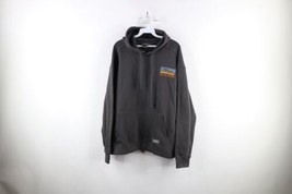 Eddie Bauer Mens Size Large Spell Out Mountains Hoodie Sweatshirt Charcoal Gray - £42.68 GBP