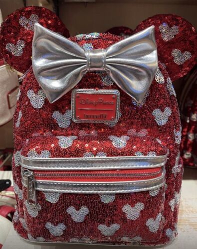 Disney Parks Minnie Mouse Sequined Loungefly Mini Backpack NEW - $129.99