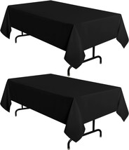 Sancua 2 Pack Black Tablecloth 60 X 102 Inch, Rectangle 6 Feet Table Clo... - £31.19 GBP