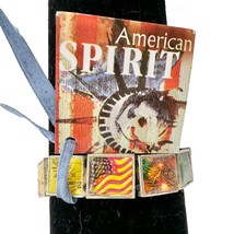 American Spirit Bracelet 7.5 inch Stretch Picture Tiles Patriotic NWT - $12.87