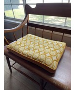 Vintage Needlepoint Bench Seat Cushion Cover Yellow with Geo 23x16x4 - $1,059.88 MXN