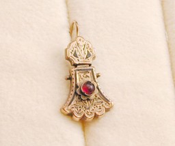 Single 10k Victorian Dangle Earring Garnet Cabochon Convert To Pendant E... - £99.36 GBP