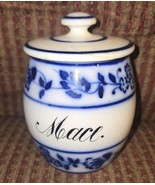 German Porcelain Blue Onion Spice Jar Ginger - $28.04