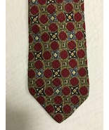 NEW Lord &amp; Taylor Red Checkered Geometric Vintage Silk Tie - Never Worn - £7.39 GBP
