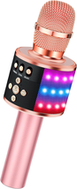 Bluetooth Wireless Karaoke Microphone with LED Lights,4-In-1 Portable Ha... - £31.98 GBP