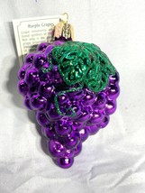 Old World Christmas glass Ornament 28004 grapes 4” x 2 1/2” shiny finish - $284.12 MXN