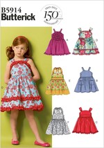 Butterick Sewing Pattern 5914 Dress Belt Girls Size 2-5 - $8.96