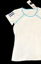 Adidas Women’s Club Tee Shirt White Blue Trim Size S NWT Tennis Training Top image 2