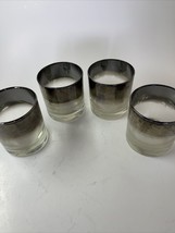Vintage Dorothy Thorpe Silver Fade Set of 4 Low Ball / Old Fashioned Gla... - $29.91