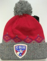 Adidas MLS Soccer Club F.C. DALLAS RED GRAY Soccer Beanie  - £19.29 GBP