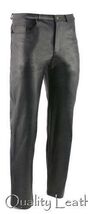 MENS LEATHER LEDER MOTORCYCLE BIKER  THIGH FIT PANTS TROUSERS 93 FN BLUF... - €83,26 EUR