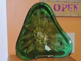 Art Glass Green Bowl/Dish w copper Aventurine 10.5&quot; Fratelli Toso Murano? - $17.09