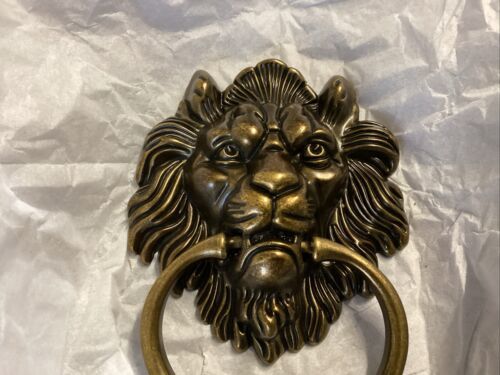 QWORK Antique Lion Head Bronze Door Knocker - Classic Vintage Design - $13.37