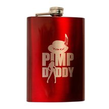8oz RED Pimp Daddy Flask L1 - £16.88 GBP