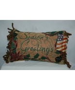 Manual Woodworkers Weavers Seasons Greetings Small Christmas Pillow - £11.15 GBP