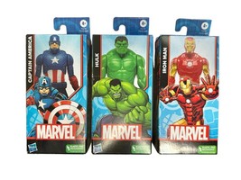 Hasbro Marvel - Hulk, Iron Man, Captain America 6-Inch 3 Scale Action Figures - £15.56 GBP