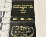 Vintage Matchbook Cover The Gold Nugget Restaurant  Wickenburg, AZ gmg  ... - £9.89 GBP
