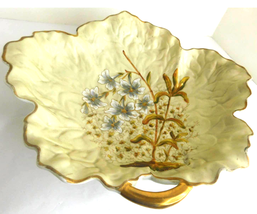 Antique Victoria Carlsbad Austria Platter Tray Floral Hand Painted Gilded  - £15.81 GBP