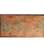 Vintage ~ THE WORLD MAP ~ Matte Brown Paper ~ Poster Size ~ 39.25&quot; x 19.75&quot; - €29,96 EUR