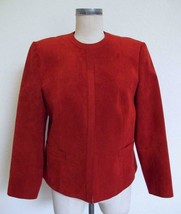 Vintage 70s Ultrasuede Open Jacket M K 40&quot; Bust Lee&#39;s Tailor Hong Kong Red - £19.51 GBP