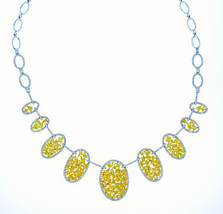 14.82ct Fancy Intense Yellow Diamonds Necklace 18K All Natural 37G Real Gold - £33,784.69 GBP
