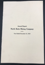 1919 North Butte Mining Company Annual Report Montana Copper Gold Silver - £21.50 GBP