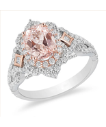 Enchanted Disney Aurora Ring Pink Oval Ct Simulated Diamond Ring Engagem... - £61.87 GBP