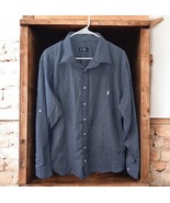 Ralph Lauren Mens Checkered Long Sleeve Button Down SIZE XXL Navy Blue - $29.59