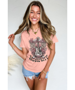 Pink Nashville Music City Guitar Graphic Tee - $16.61