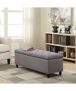 Grey Linen 48-inch Bedroom Storage Ottoman Bench Footrest - $492.35 CAD