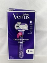 Gillette Deluxe Smooth Swirl Women&#39;s Razor Handle + 1 Blade Refill COMBI... - £4.73 GBP