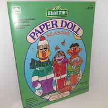 Sesame Street Seasons Paper Doll Book Golden Bert &amp; Ernie Prarie Dawn 80s FUN - £11.64 GBP
