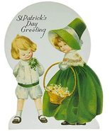 St. Patrick&#39;s Day Greeting Vintage Decoration With Easel Home Decor - £5.50 GBP