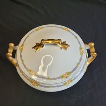 Antique M. Redon Limoges France Floral Covered Porcelain Serving Bowl RDN12 - $59.39