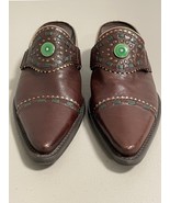 Franco Sarto Pebbled Leather Open Back Heeled Dress Shoe, Brown Women Si... - $50.00