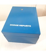 Vintage Dodge Reports Metal file box blue organization work order constr... - $17.00