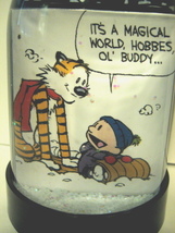 Calvin &amp; Hobbes Snow Globe Snowglobes Calvin&#39;s Last Words Final Strip - £19.51 GBP