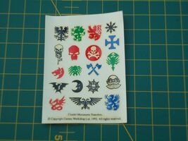 warhammer/fantasy citadel miniatures 1992 transfe sheets OOP - $7.36