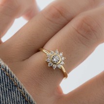 2.10Ct Round Lab Created Diamond Women&#39;s Engagement Rings 14K Yellow Gol... - $89.17
