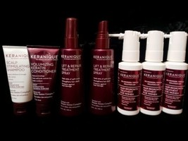 Keranique Hair Regrowth Treatment Spray Shampoo Conditioner 7pc Lot - £94.96 GBP