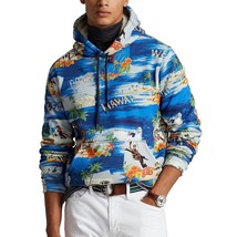 Polo Ralph Lauren Men&#39;s Tropical Ski Hawaii Print Pullover Hoodie Fleece Lined - £116.94 GBP