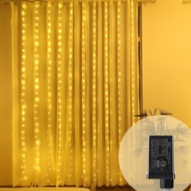 300 Led Curtain String Lights, Ip65 Waterproof Curtain Fairy Lights, Twinkle Cur - £13.43 GBP