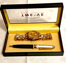 Trademark Twelve Quartz Collection Men&#39;s silver and gold  Watch &amp; Pen Set - $455.66 MXN