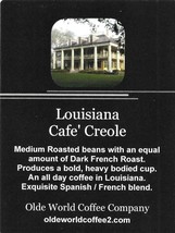 Fresh Roasted  -  Louisiana  Cafe Creole Coffee -  Whole Bean Coffee - 2... - £15.85 GBP
