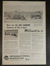 Vintage 1956 International Harvester McCormick No 62 Plow Original Ad 1221 - £5.22 GBP